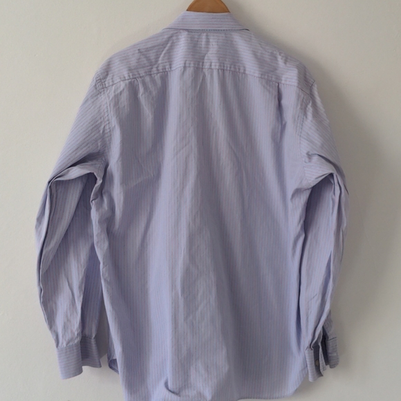 J Crew Button Down Striped Cotton Shirt Large 16/16.5 Pink Blue - Picture 5 of 5